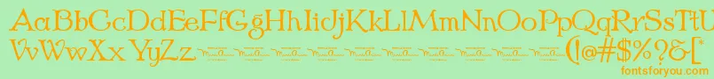 EchedoPersonaluse Font – Orange Fonts on Green Background