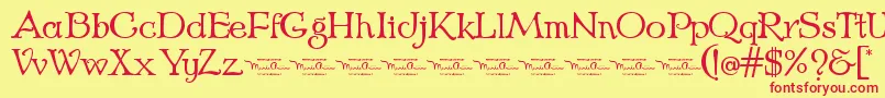 Шрифт EchedoPersonaluse – красные шрифты на жёлтом фоне