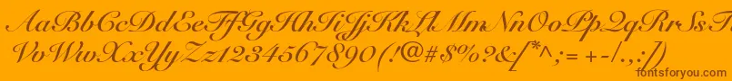 Weitere Informationen zur SnellroundhandltstdBdscr-Schriftart SnellroundhandltstdBdscr-Schriftart – Braune Schriften auf orangefarbenem Hintergrund