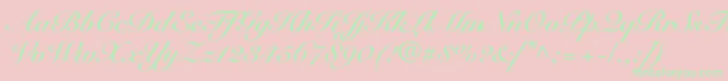 SnellroundhandltstdBdscr-Schriftart – Grüne Schriften auf rosa Hintergrund