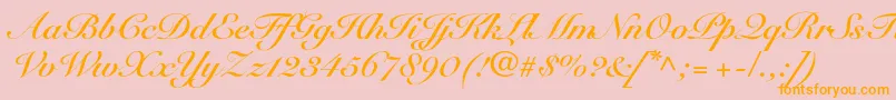 Police SnellroundhandltstdBdscr – polices orange sur fond rose