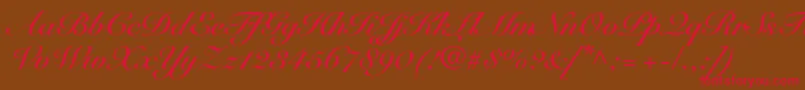 SnellroundhandltstdBdscr Font – Red Fonts on Brown Background
