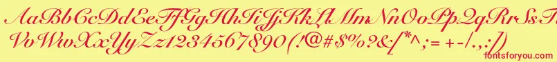 More about SnellroundhandltstdBdscr Font SnellroundhandltstdBdscr Font – Red Fonts on Yellow Background