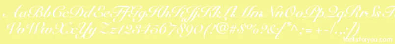 SnellroundhandltstdBdscr Font – White Fonts on Yellow Background