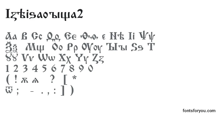 Czcionka IzhitsaNormal2 – alfabet, cyfry, specjalne znaki