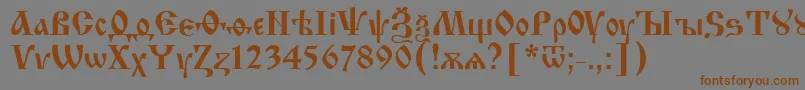 Шрифт IzhitsaNormal2 – коричневые шрифты на сером фоне