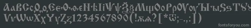 フォントIzhitsaNormal2 – 黒い背景に灰色の文字