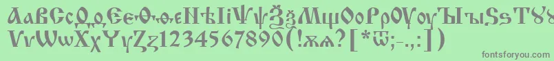 Шрифт IzhitsaNormal2 – серые шрифты на зелёном фоне