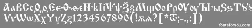 フォントIzhitsaNormal2 – 灰色の背景に白い文字