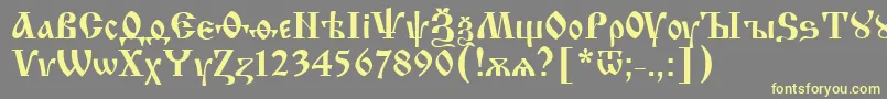 フォントIzhitsaNormal2 – 黄色のフォント、灰色の背景