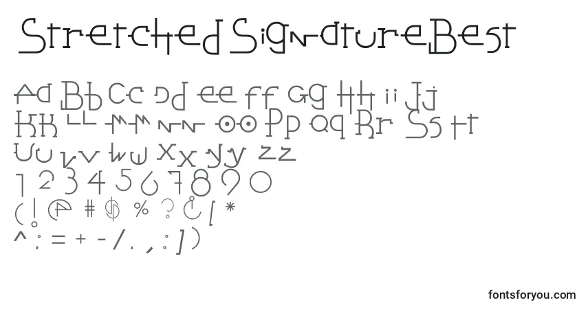Шрифт StretchedSignatureBest – алфавит, цифры, специальные символы