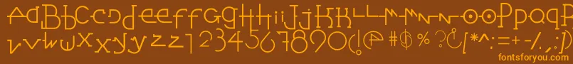 StretchedSignatureBest Font – Orange Fonts on Brown Background