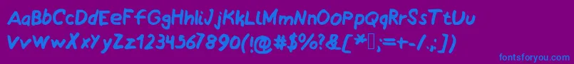 Шрифт MyawesmeatedHandwriting – синие шрифты на фиолетовом фоне