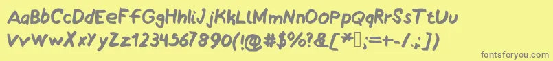 fuente MyawesmeatedHandwriting – Fuentes Grises Sobre Fondo Amarillo