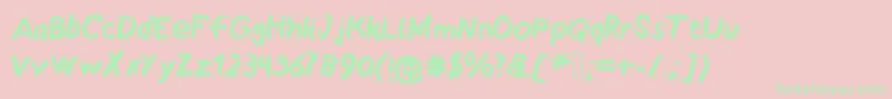 MyawesmeatedHandwriting Font – Green Fonts on Pink Background