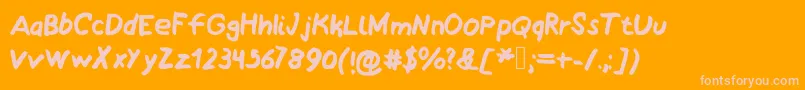 MyawesmeatedHandwriting Font – Pink Fonts on Orange Background