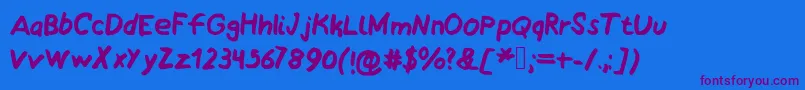 More about MyawesmeatedHandwriting Font MyawesmeatedHandwriting Font – Purple Fonts on Blue Background