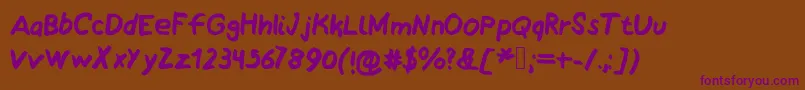 Fonte MyawesmeatedHandwriting – fontes roxas em um fundo marrom