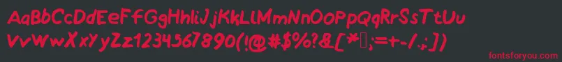 MyawesmeatedHandwriting Font – Red Fonts on Black Background