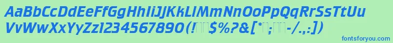 CrilleeItalicPlain Font – Blue Fonts on Green Background