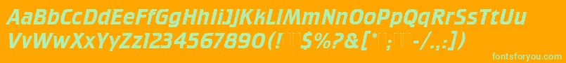 CrilleeItalicPlain-Schriftart – Grüne Schriften auf orangefarbenem Hintergrund