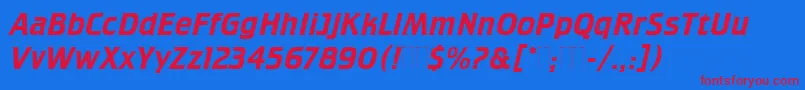 CrilleeItalicPlain Font – Red Fonts on Blue Background