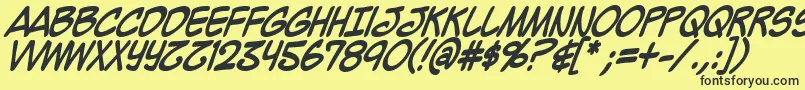 MightyZeoCapsBold Font – Black Fonts on Yellow Background