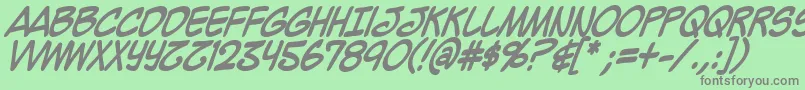 MightyZeoCapsBold Font – Gray Fonts on Green Background