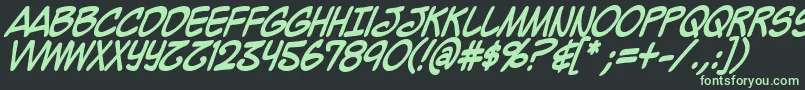 MightyZeoCapsBold Font – Green Fonts on Black Background