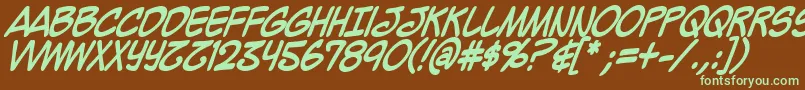 MightyZeoCapsBold Font – Green Fonts on Brown Background