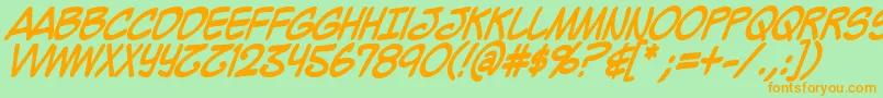 MightyZeoCapsBold Font – Orange Fonts on Green Background