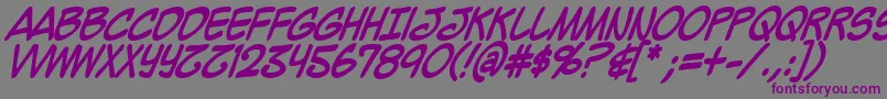 MightyZeoCapsBold Font – Purple Fonts on Gray Background