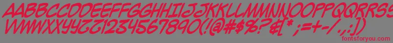 MightyZeoCapsBold Font – Red Fonts on Gray Background