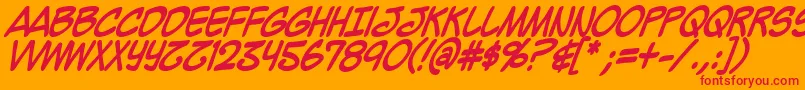 MightyZeoCapsBold Font – Red Fonts on Orange Background