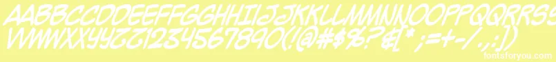 MightyZeoCapsBold Font – White Fonts on Yellow Background