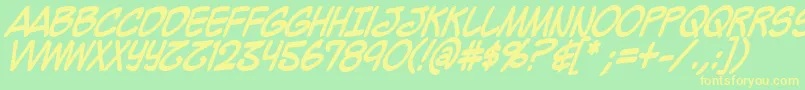 MightyZeoCapsBold Font – Yellow Fonts on Green Background