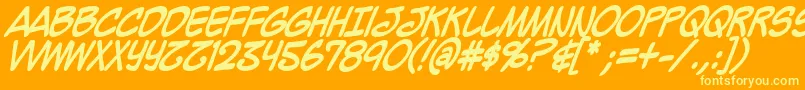 MightyZeoCapsBold Font – Yellow Fonts on Orange Background