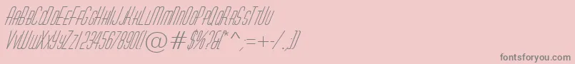 フォントHuxleycapsItalic – ピンクの背景に灰色の文字