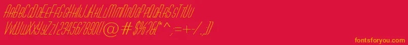 HuxleycapsItalic Font – Orange Fonts on Red Background