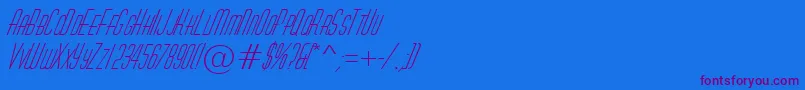 HuxleycapsItalic Font – Purple Fonts on Blue Background