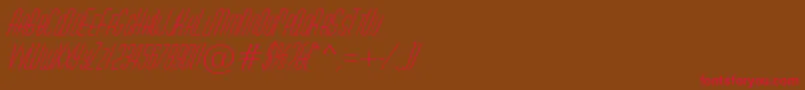 HuxleycapsItalic Font – Red Fonts on Brown Background