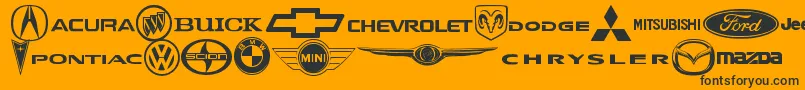 Fonte AutoMotive – fontes pretas em um fundo laranja