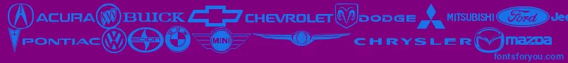 Шрифт AutoMotive – синие шрифты на фиолетовом фоне