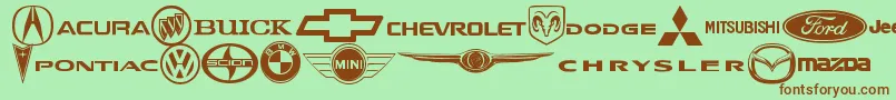 AutoMotive Font – Brown Fonts on Green Background