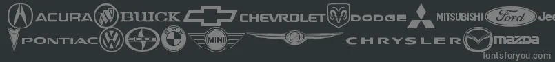 AutoMotive Font – Gray Fonts on Black Background