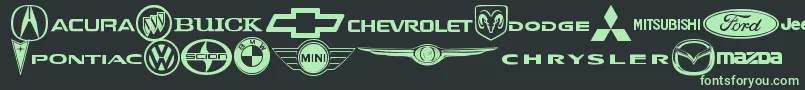 AutoMotive Font – Green Fonts on Black Background