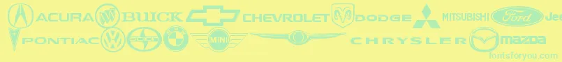 AutoMotive Font – Green Fonts on Yellow Background