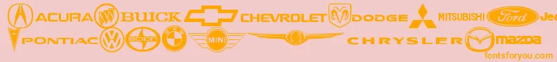 AutoMotive Font – Orange Fonts on Pink Background