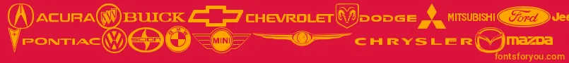 Police AutoMotive – polices orange sur fond rouge