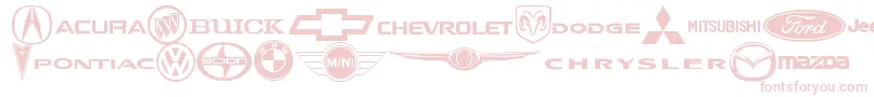 AutoMotive Font – Pink Fonts on White Background